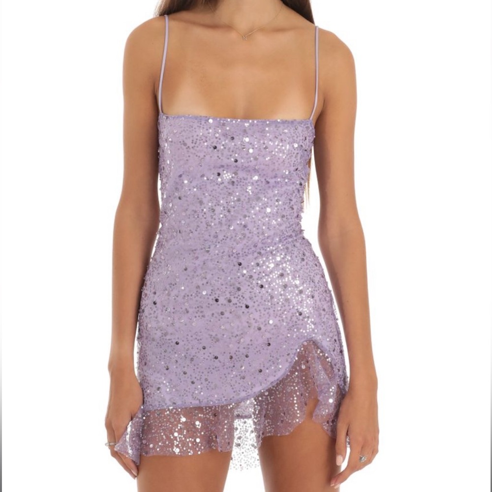 Lucy in the sky purple sequin dress